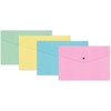 A4 Plastic Document Folders Envelopes, Assorted Colours, Pack of 5,