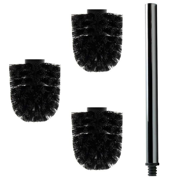 Daloual - 3 x Replacement Toilet Brush Head Black Diameter