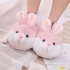 HANDKEI Women's Bunny Slippers Gifts Funny Animal Slippers Bunny Indoor Plush Slippers (7-8, Pink, numeric_7)