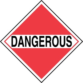 Accuform MPLM01CT100 PF-Cardstock Mixed Loads DOT Placard, Legend "Dangerous", 10-3/4" Width x 10-3/4" Length, Black on White/Red (Pack of 100)