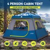 4 Person Instant Cabin Tent with Rainfly, Easy Setup Family