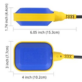 13.12Feet Cable Waterproof Float Switch for Water Tank,4M Float Switch Water Level Controller for Sump Pump (13.12ft(4M))