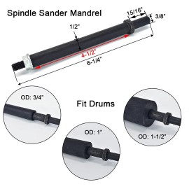 scottchen PRO Spindle Sander Adaptor 4-1/2" x 1/2" with Rubber Sanding Drum...