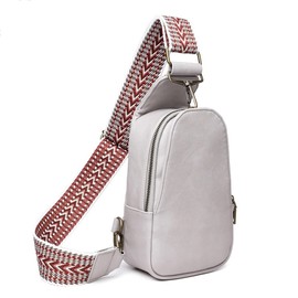 DIVCIDLC Sling Crossbody Bag for Women Chest Purse Fanny Pack Shoulder Backpack With Guitar Strap, Gray