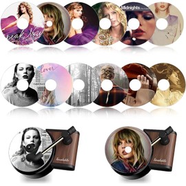IONPSHG 2 Pcs Car Air Fresheners Vent Clips with 12 PCS Album Cover Air Fresheners Retro Style Record Player Air Freshener Car Accessories Decoration Music Lovers Gift for Women Music Fans Gift
