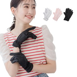 Milieu UV Gloves, Short, Women's, Sun Protection, UV Protection, Cool to Touch, Fingertips, Short, UV Care, Gloves, Mesh, Driving, Spring, Summer, Smartphone Compatible, Golf, UV Protection, Summer