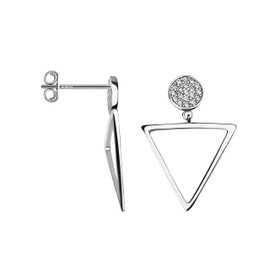 SOFIA MILANI - Women's Earrings 925 Silver - Stud Earrings as Triangle - 20498, Sterling Silver, Cubic Zirconia