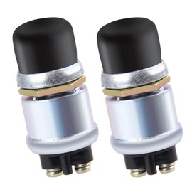 Longzhuo Horn Engine Start Switch SPST Push Button Starter Waterproof 50 A 12 V for Car Boat Pack of 2