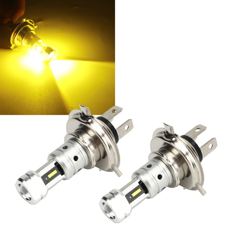 2 Pcs 100W H4 LED Motorcycle Headlight Bulb 360 Degree