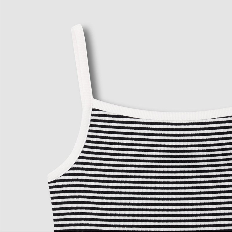 JAJU [JAJU] Women's Cotton Rib Square Neck Sleeveless T-shirt_Jet Black