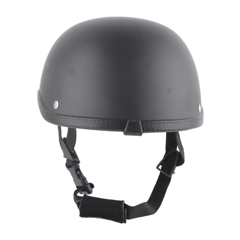 Motorcycle Low Profile Half Face Helmet Skull Cap Matte Black
