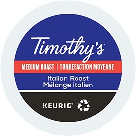 Timothy's, Italian Roast, Single-Serve Keurig K-Cup Pods, Medium Roast Coffee, 96 Count (4 Boxes of 24 Pods)