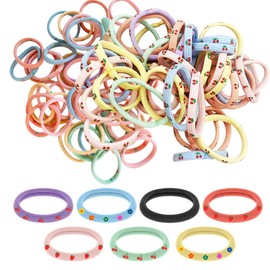Pack of 100 Hair Bobbles Girls Set, Colourful Elastic Hair Bobbles, Mini Colourful, Hair Bands Elastic for Ponytails, Braids, All Types of Hairstyles