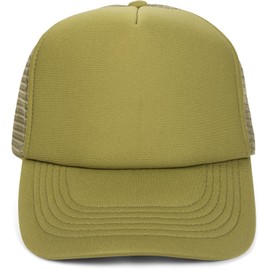 stylebreaker 04023007 5 Panel Mesh Trucker Baseball Cap Adjustable Unisex - olive