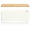com-four® Plastic Cosmetic Tissue Box with Bamboo Lid - Tissue