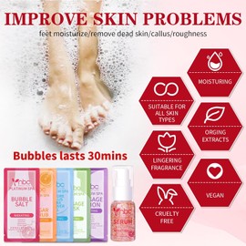 Set de Pedicura Y Baño de Pies - Spa de Pies 6 en 1 Mejorado, Kit de Pedicura, Baño de Pies para Pies Cansados, Secos Y Agrietados, Pies de Atleta Y Callos (Granada)