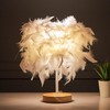 Meichoon Feather Table Lamp USB Plug-in LED Decorative Ambient Night