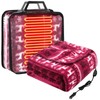 58x43 Inches 12v Heated Car Blanket Plug In, Red White,