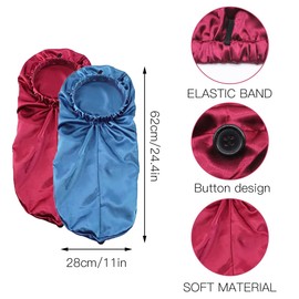 Pack of 2 Satin Bonnet, Sleep Cap, Silk, Satin Sleeping Cap, Satin Women, Night Cap, Bonnet, Silk Sleep Cap, Adjustable Silk Bonnet, Silk Bonnet for Sleeping, Soft Satin Hood