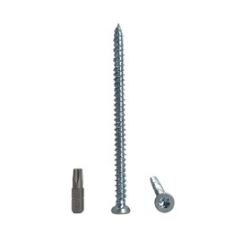 (Pack of 15) Galvanised Steel 7.5 x 112mm Concrete Frame Screws Wood Screws Torx Head Masonry Screw Flat Head (15, 7.5 x 112 mm)