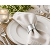 ITOS365 Handmade Round Hammered Silver Napkin Rings Holder for Dinning