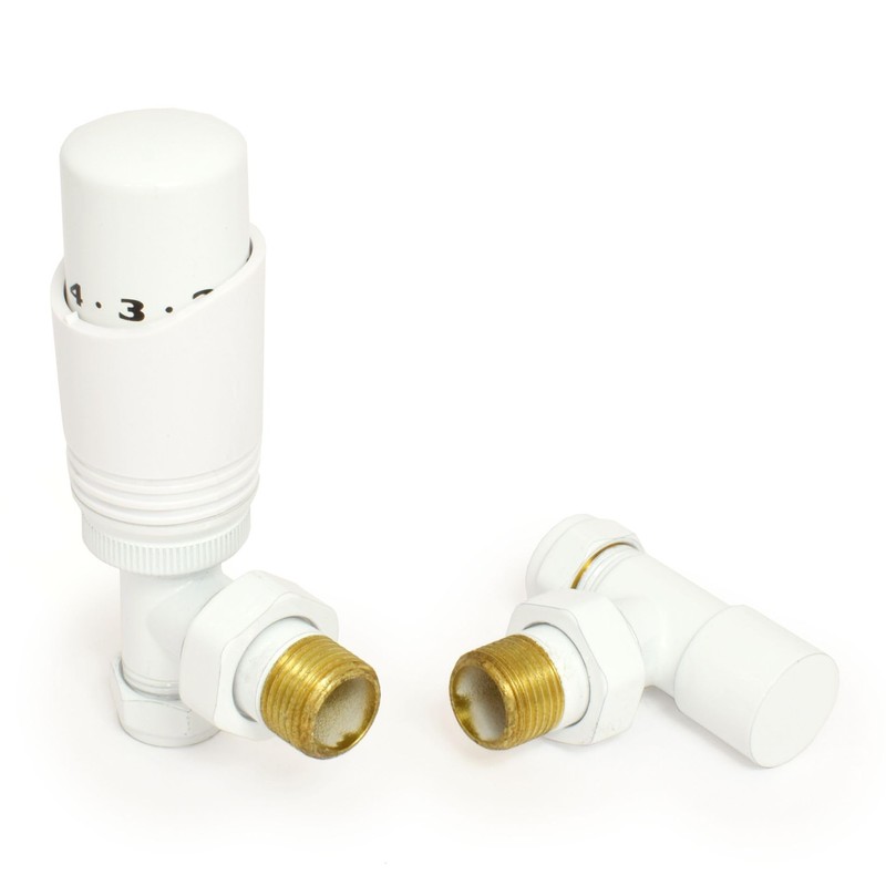 Thermostatic Radiator Valve Angled TRV White – Zeta