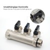 Vancoco Sanitary Brass Splitter Triple with Shut-Off Valve 3/4 Inch