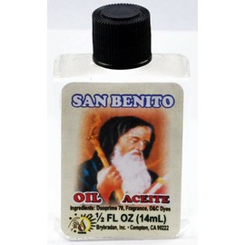 mw 1 PC BRYBRADAN ST. BENEDICT SPIRITUAL OIL SAN BENITO ACEITE ESPIRITUAL -1/2 FL OZ 14.7ML