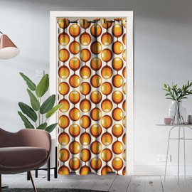 YungHo Geometric Vintage Door Curtain, 1970S Retro 1960S Groovy Bauhaus Doorway Curtain Tapestry Wall Room Decor 34" W x 80" L