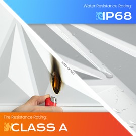 Sonicism 3D Wall Panels Adhesive Area Upgrade 12 Pack,0.7”x11.8”x11.8”Pyramid Wall Panels Creative Cutting,PVC Wall Panels for Interior Wall Decor Fire Resistant,Wall Tiles for Various Scenes(White)