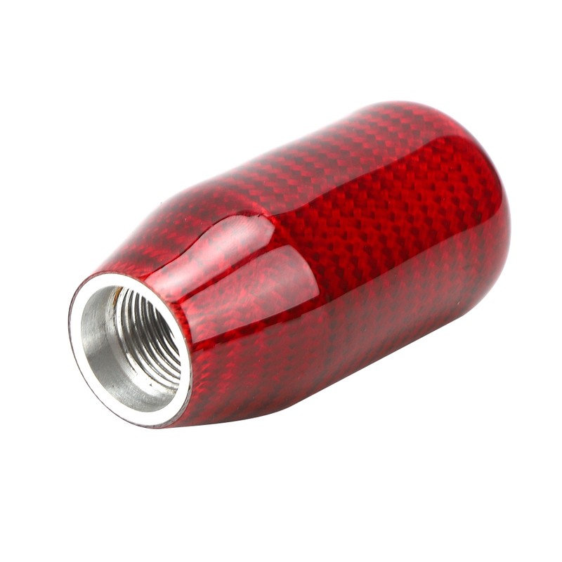 Universal Car Gear Shift Knob Head Aluminum Carbon Fiber Auto