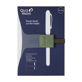 Quobadis Diary Band & Pen Holder for 6.3 x 6.3 inches (16 x 16 cm) Notebook, Sage Green, QUOVADIS qvband1616sg