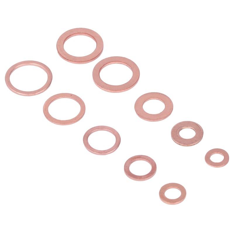 200Pcs Oil Drain Plug Gasket Red Copper Heating Processing 9