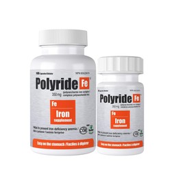 POLYRIDE FE POLYRIDE FE Iron Supplements - 150 mg Elemental Iron- Optimal Absorption Therapeutic Iron Pills - Vegan, Once Daily, Essential Iron Supplement for Women and Men for Optimal Health - 100 Capsules