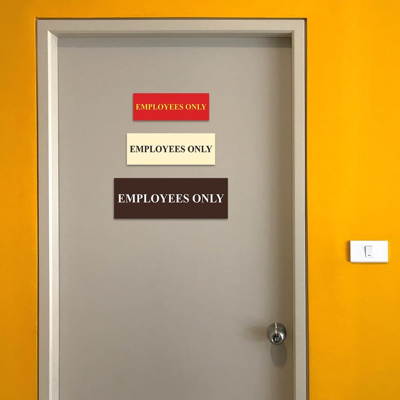 All Quality Basic Employees Only Wall or Door Sign -