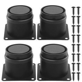 Anwenk Updated Furniture Legs 2 Inches Adjustable Leg Feet Stainless Steel Kitchen Cabinet Legs Desk Table Legs Sofa Legs 2" Dia 4Pack,Black (50 mm)