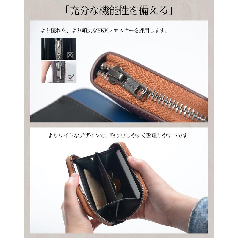 LUOLUO Coin Purse, Men's, Genuine Leather, Coin Case, Italian Leather,