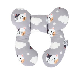 Disnace Baby Travel Pillow, Baby Bed Head and Neck Support Pillow, Travel Car Seat, Baby Neck Pillow for Prams, Car Seats (Cat)