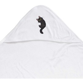 Azeeda 'Rollende Schwarze Katze' Baby-Kapuzentuch (HT00029542)