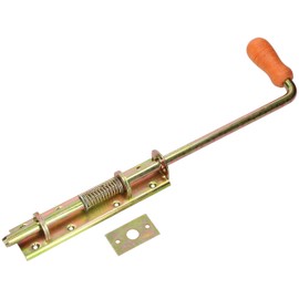 KOTARBAU® Spring Latch 380/13 mm Wide Yellow for Gates Garages Gates with Wooden Handle