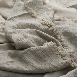 100% Pure Linen Blanket,100% Natural Flax Linen Throw Blanket, 79"x63" French Linen Fabric,Soft,Breathable and Skin-Friendly Bed Blanket - Linen Color