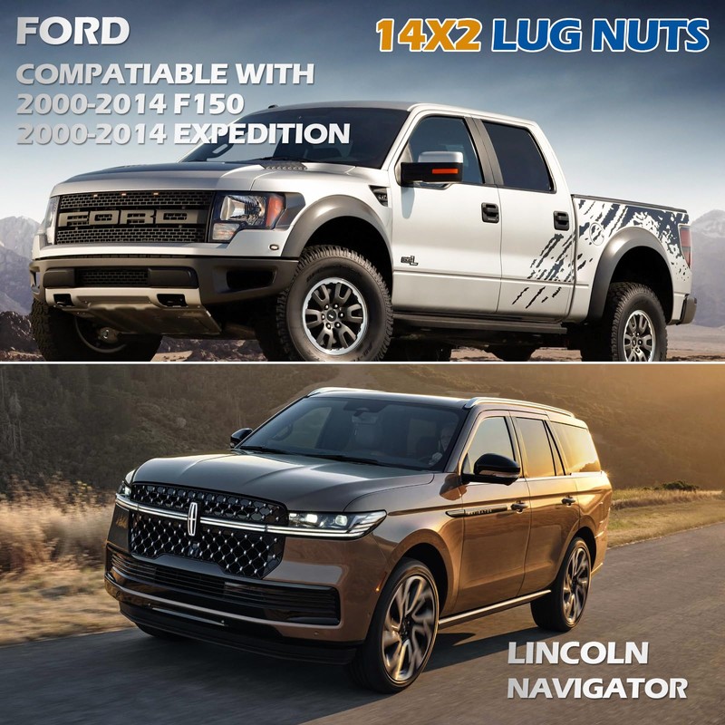Dynofit M14x2 Open Lug Nuts Compatible with Ford F150 Expedition