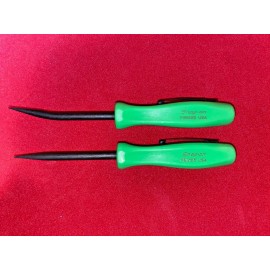 Snap-on SNAP ON Tools NEW 2pc GREEN 5"  STRAIGHT & BENT Mini Pocket Prybar Set USA!
