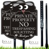 2Pack No Trespassing Sign Private Property with 36" Metal Stake,