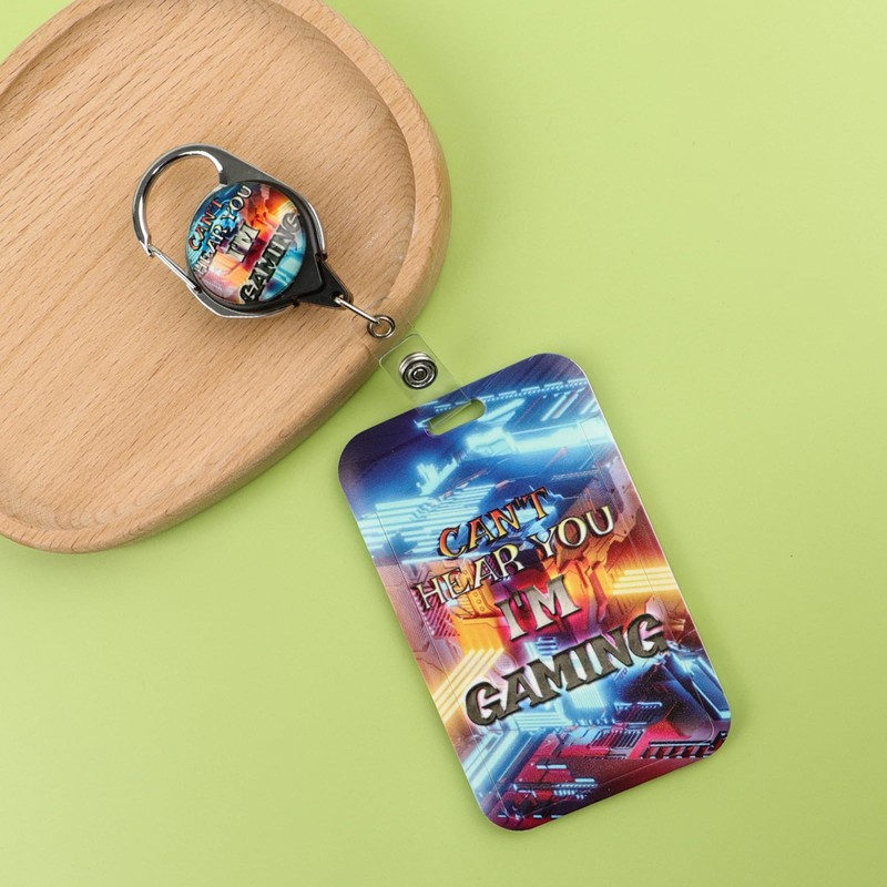 Gamer ID Badge Holder Retractable Clip Work Badge Reel Clip