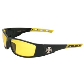 Choppers Bikers Sports Wrap Sunglasses for Motorcycle, All Outdoor Sports 3466 (Yellow)