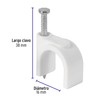 Volteck GCU-16B, Grapa para cable redondo, 16 mm, blanca, bolsa