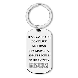 Dabihu Funny Mahjong Gift Keychain Mahjongs Lover Jewelry Keyring for Mahjong Player Mahjongs Themed Gifts for Women Men Christmas Birthday Gifts