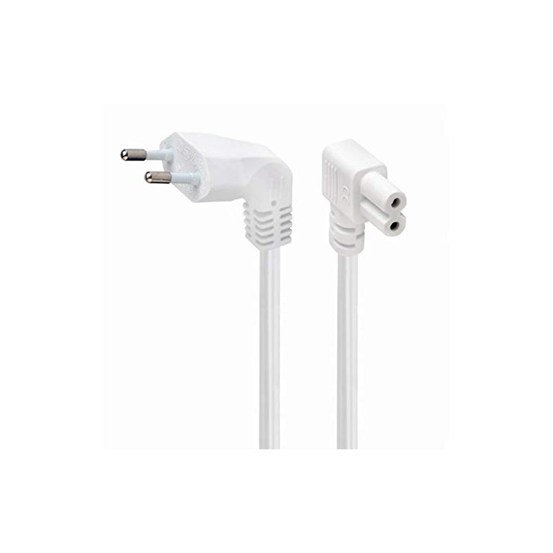 Right Angled 2-Pin Euro Plug to Figure of 8 C7