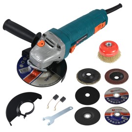 VERGING Angle Grinder, 7.5-Amp 4 1/2 Angle Grinder Tool with Grinding, Polishing and Rust Removal Capabilities, Variable Speed Angle Grinder, Metal Grinder Tool, Non-Slip and Shockproof Handle